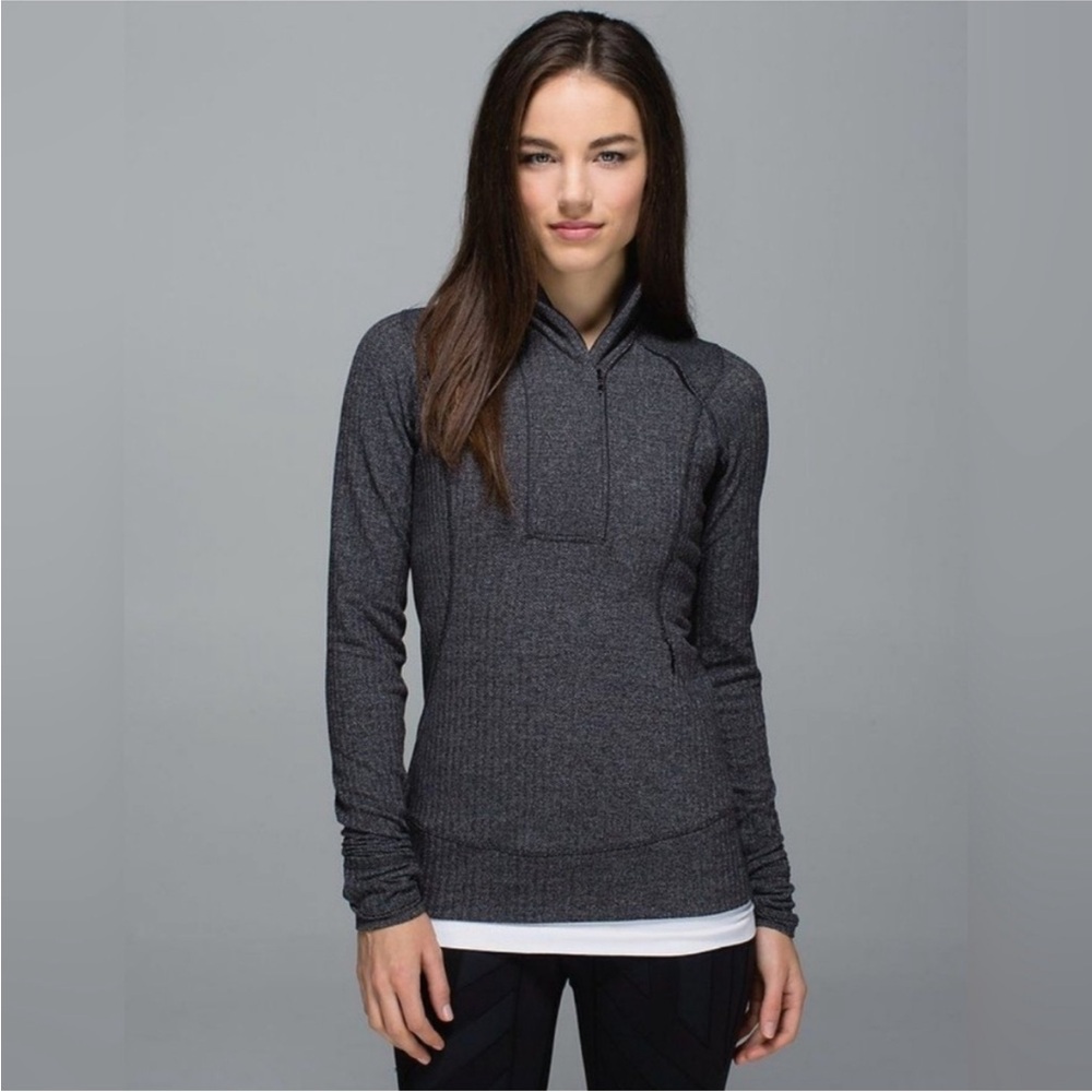 Lululemon Think Fast Pullover Heathered Herringbone